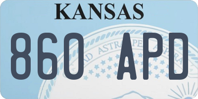 KS license plate 860APD