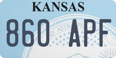 KS license plate 860APF