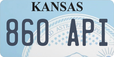KS license plate 860API