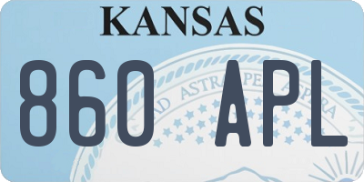 KS license plate 860APL