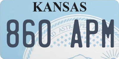 KS license plate 860APM