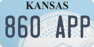 KS license plate 860APP