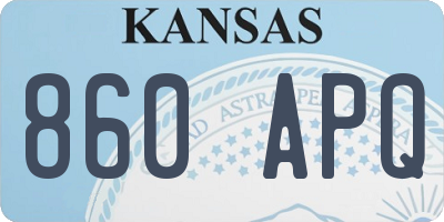 KS license plate 860APQ