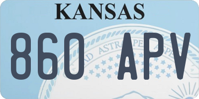 KS license plate 860APV