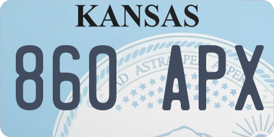 KS license plate 860APX
