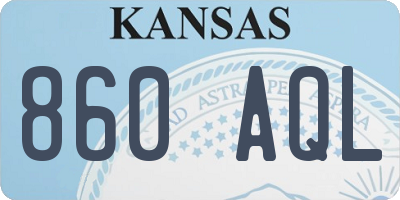 KS license plate 860AQL