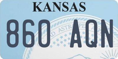 KS license plate 860AQN