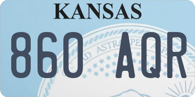 KS license plate 860AQR