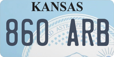 KS license plate 860ARB
