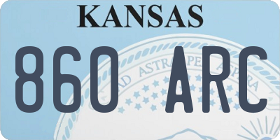 KS license plate 860ARC
