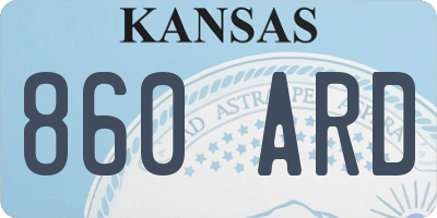 KS license plate 860ARD