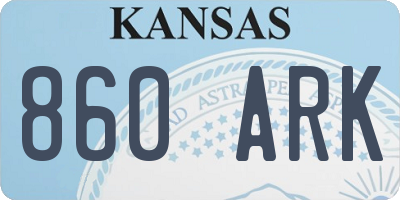 KS license plate 860ARK