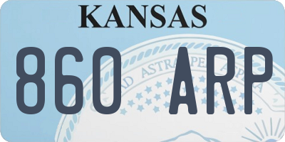 KS license plate 860ARP