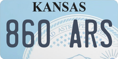 KS license plate 860ARS