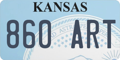 KS license plate 860ART