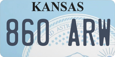 KS license plate 860ARW