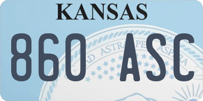 KS license plate 860ASC