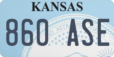 KS license plate 860ASE
