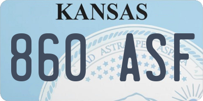 KS license plate 860ASF
