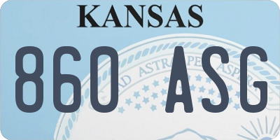 KS license plate 860ASG