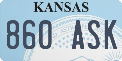 KS license plate 860ASK