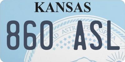 KS license plate 860ASL