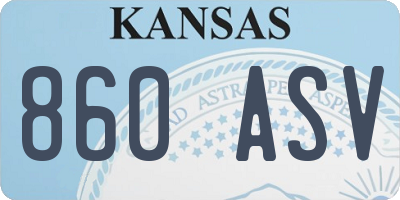 KS license plate 860ASV