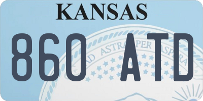 KS license plate 860ATD