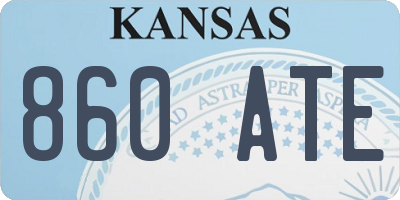 KS license plate 860ATE