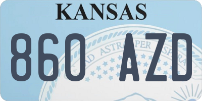 KS license plate 860AZD