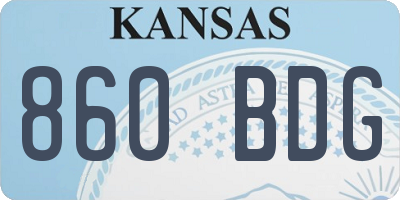 KS license plate 860BDG