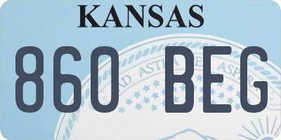 KS license plate 860BEG