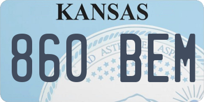 KS license plate 860BEM