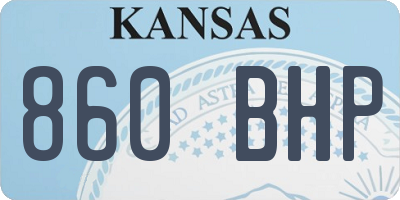 KS license plate 860BHP