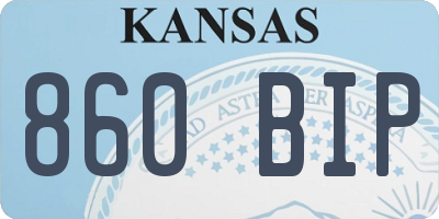 KS license plate 860BIP