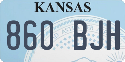 KS license plate 860BJH