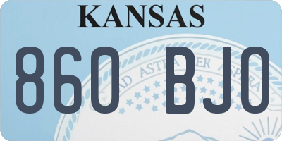 KS license plate 860BJO