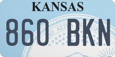 KS license plate 860BKN