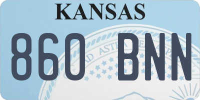 KS license plate 860BNN