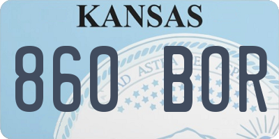 KS license plate 860BOR