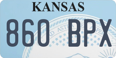 KS license plate 860BPX
