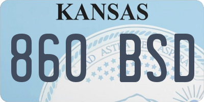 KS license plate 860BSD