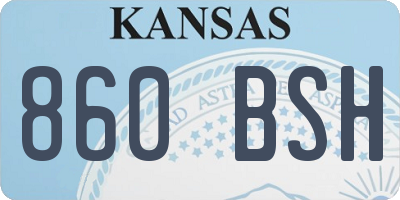 KS license plate 860BSH