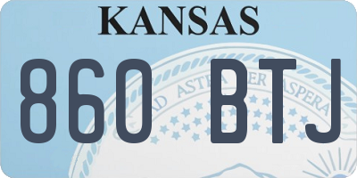 KS license plate 860BTJ