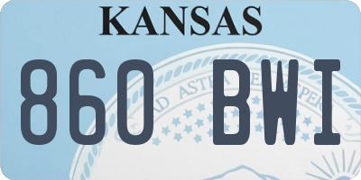 KS license plate 860BWI