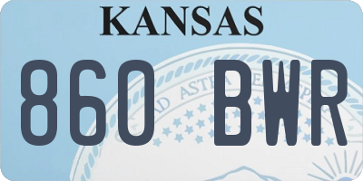 KS license plate 860BWR
