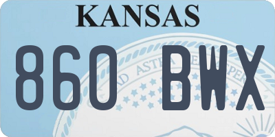 KS license plate 860BWX