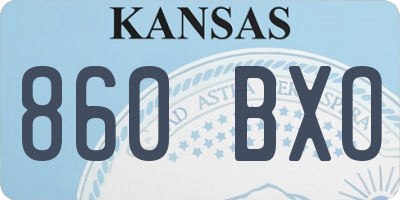 KS license plate 860BXO