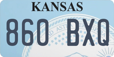 KS license plate 860BXQ