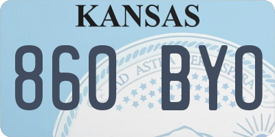 KS license plate 860BYO